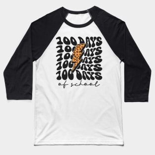 100 days of school Cheetah Lightning Bolt Baseball T-Shirt